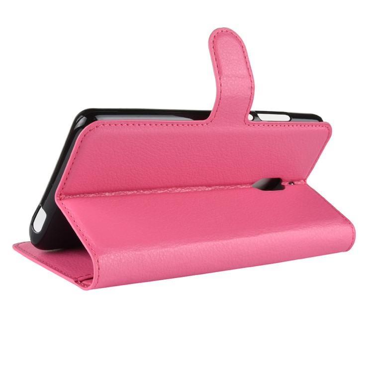 Litchi Skin PU Leather Magnetic Wallet Stand Casing for Nokia 2.1 - Rose-5