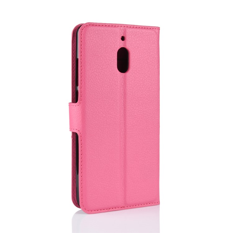 Litchi Skin PU Leather Magnetic Wallet Stand Casing for Nokia 2.1 - Rose-6
