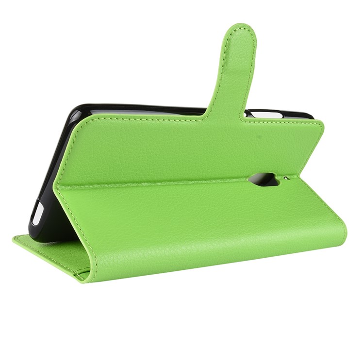 Litchi Skin PU Leather Magnetic Wallet Stand Cell Phone Case for Nokia 2.1 - Green-5
