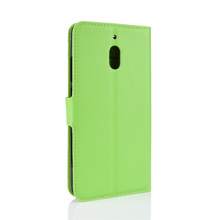 Litchi Skin PU Leather Magnetic Wallet Stand Cell Phone Case for Nokia 2.1 - Green-6