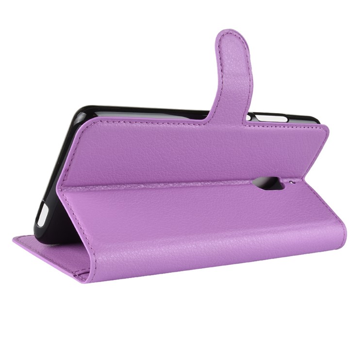 Litchi Skin PU Leather Magnetic Wallet Stand Cell Phone Shell for Nokia 2.1 - Purple-5