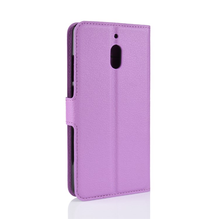 Litchi Skin PU Leather Magnetic Wallet Stand Cell Phone Shell for Nokia 2.1 - Purple-6