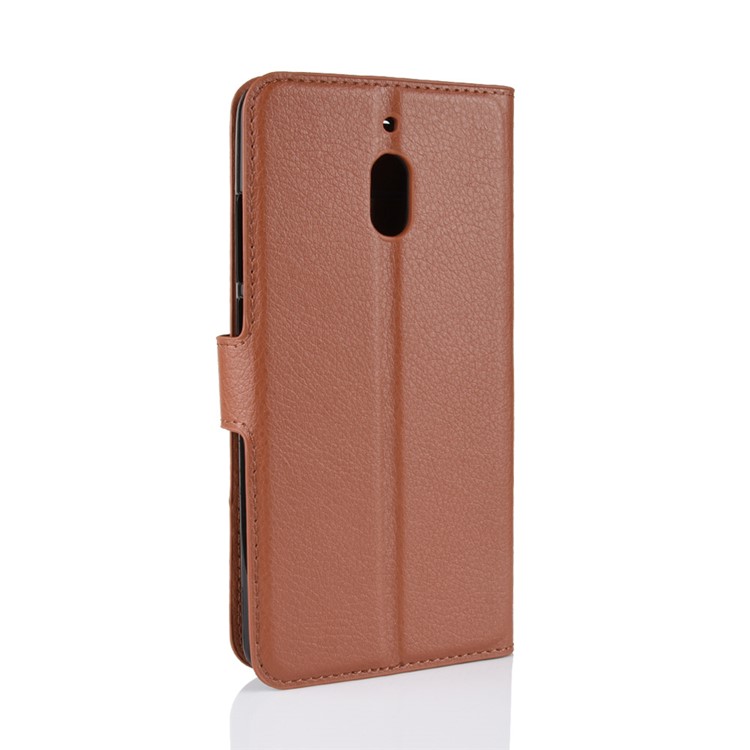 Litchi Skin PU Leather Magnetic Wallet Stand Protoective Case for Nokia 2.1 - Brown-6