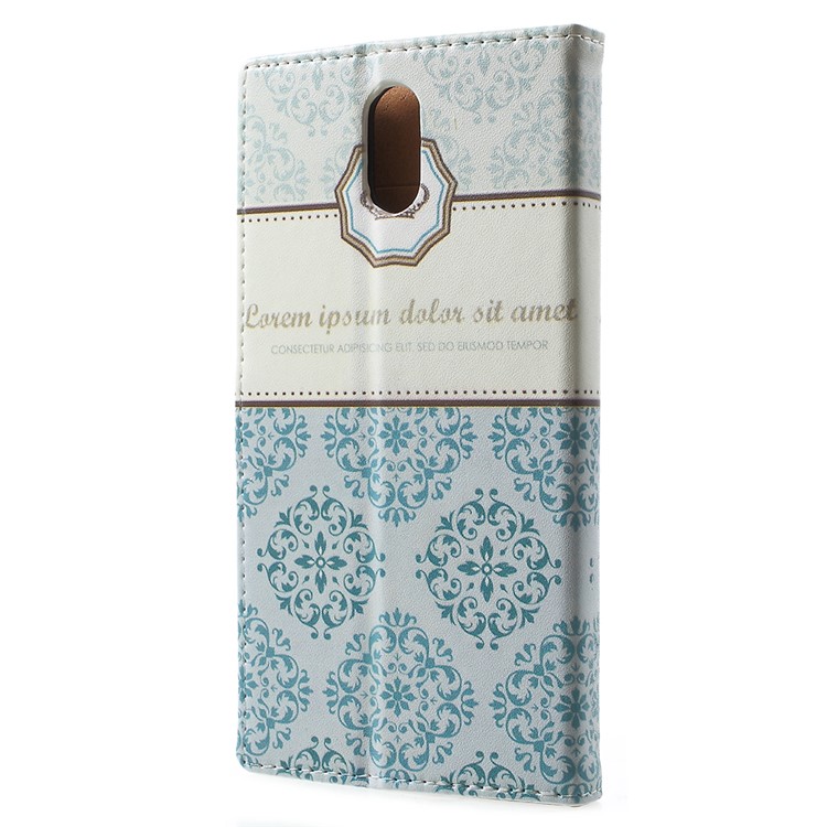 For Nokia 3.1 Pattern Printing Wallet Stand Leather Mobile Protection Casing - Damask Flower-3