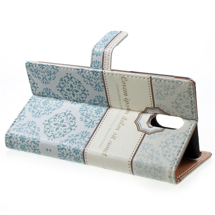 For Nokia 3.1 Pattern Printing Wallet Stand Leather Mobile Protection Casing - Damask Flower-4