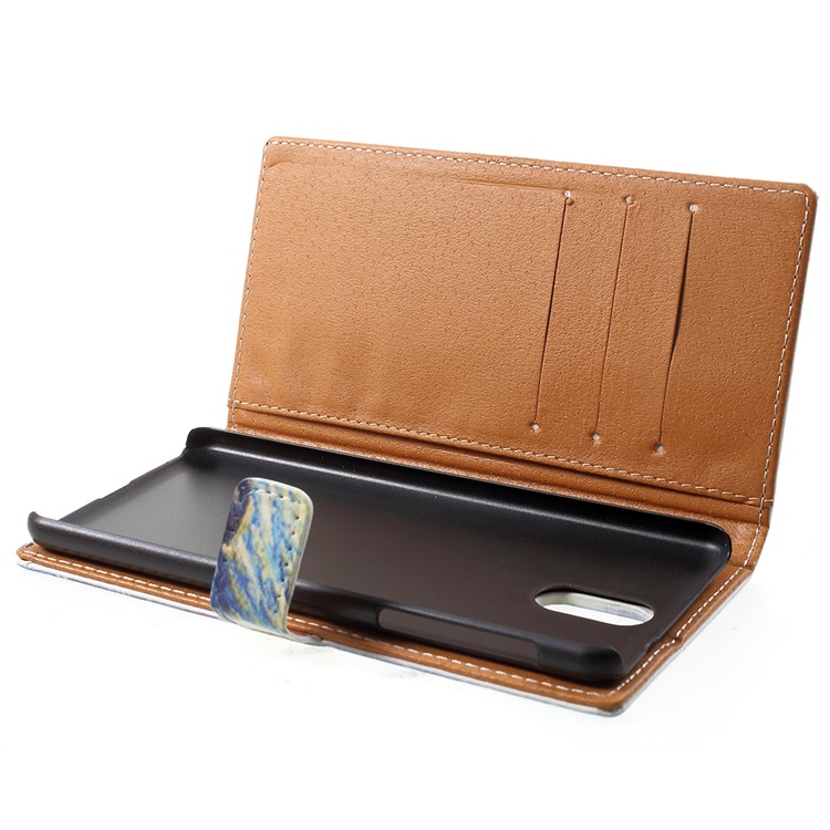 For Nokia 3.1 Pattern Printing Wallet Stand Leather Phone Cover - Starry Night-5