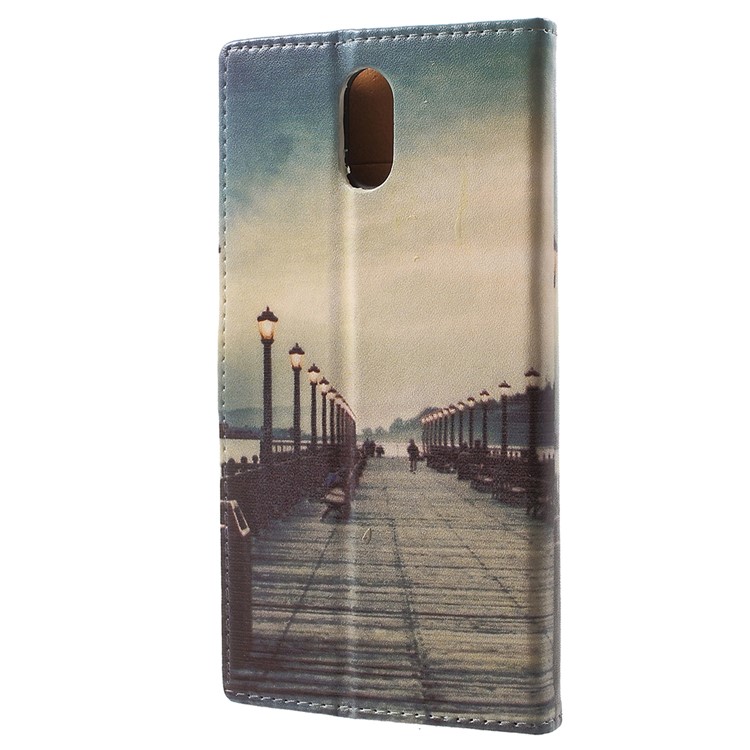 For Nokia 3.1 Pattern Printing Wallet Stand Leather Phone Accessory Case - Dock at Sunset-3