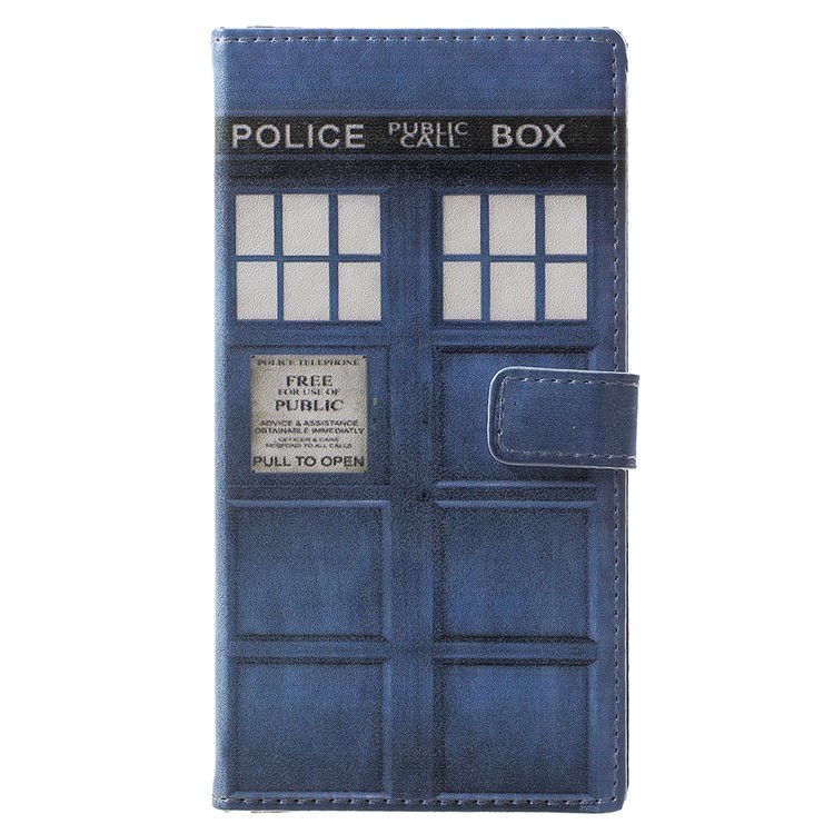 For Nokia 3.1 Pattern Printing Wallet Stand Leather Case Accessory - Police Public Call Box-1