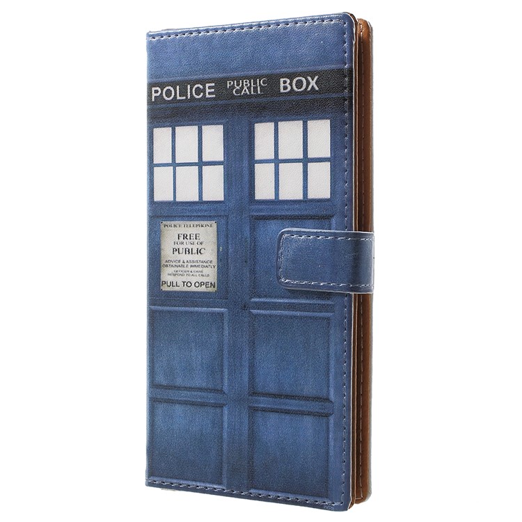 For Nokia 3.1 Pattern Printing Wallet Stand Leather Case Accessory - Police Public Call Box-2