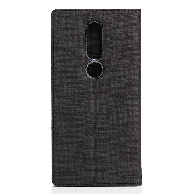 VILI DMX Cross Texture Auto-absorbed Card Holder Leather Case for Nokia 6.1 Plus / X6 (2018) - Black-3