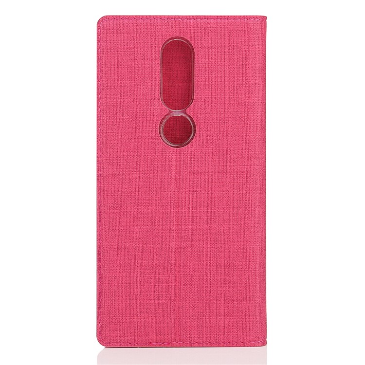 VILI DMX Cross Texture Auto-absorbed Card Holder Leather Case for Nokia 6.1 Plus / X6 (2018) - Rose-3