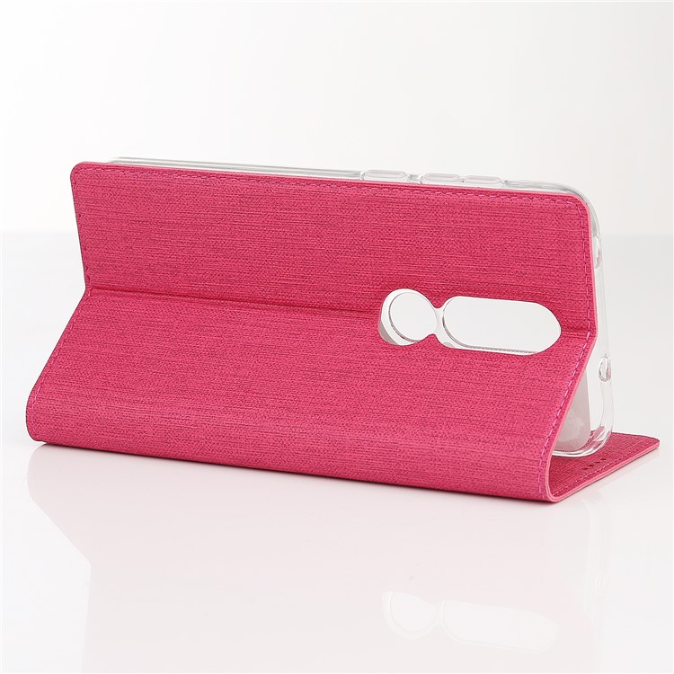 VILI DMX Cross Texture Auto-absorbed Card Holder Leather Case for Nokia 6.1 Plus / X6 (2018) - Rose-4