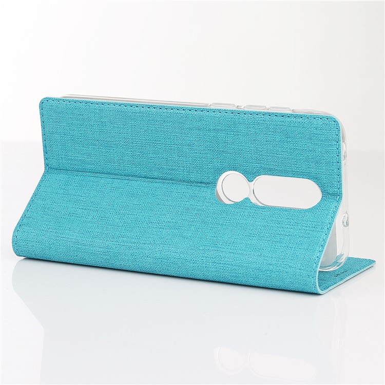 VILI DMX Cross Texture Auto-absorbed Card Holder Leather Case for Nokia 6.1 Plus / X6 (2018) - Blue-4
