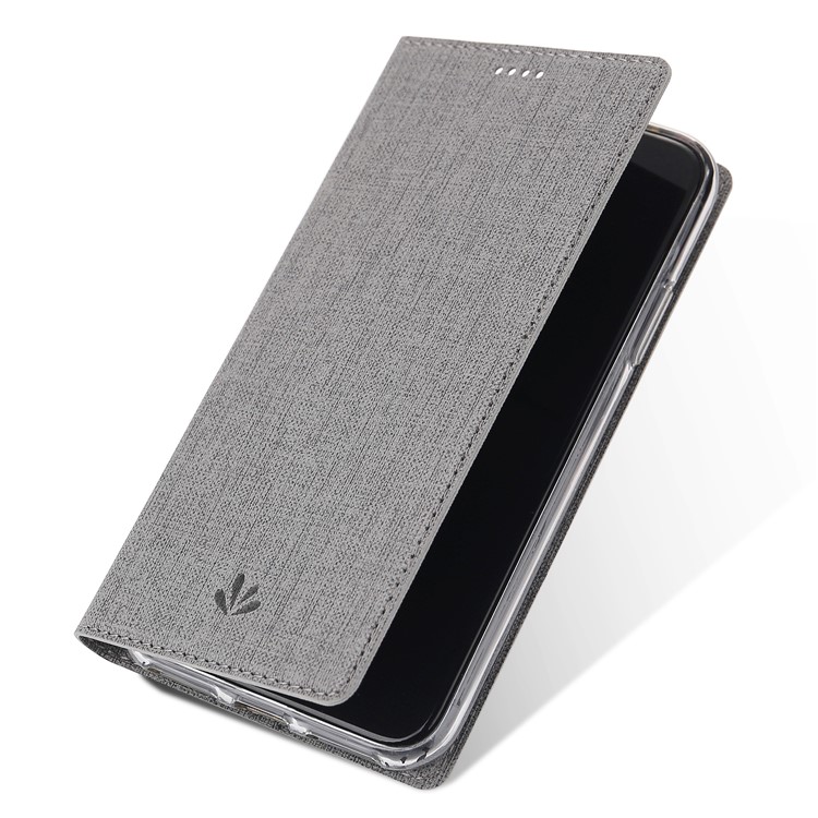 VILI DMX Cross Texture Auto-absorbed Card Holder Leather Cover for Nokia 5.1 - Grey-10