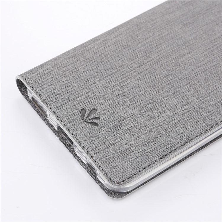 VILI DMX Cross Texture Auto-absorbed Card Holder Leather Cover for Nokia 5.1 - Grey-11
