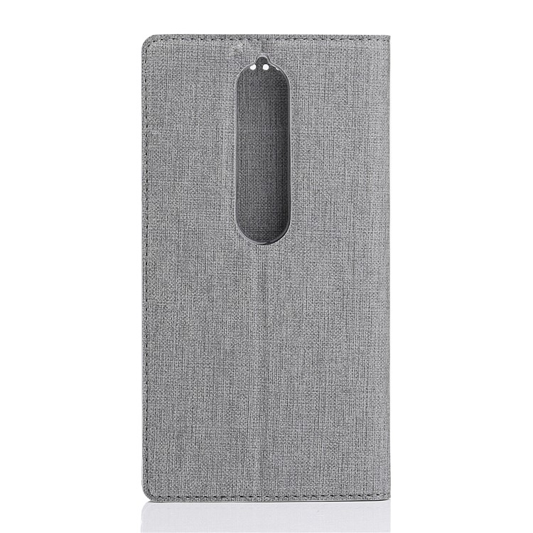 VILI DMX Cross Texture Auto-absorbed Card Holder Leather Cover for Nokia 5.1 - Grey-6