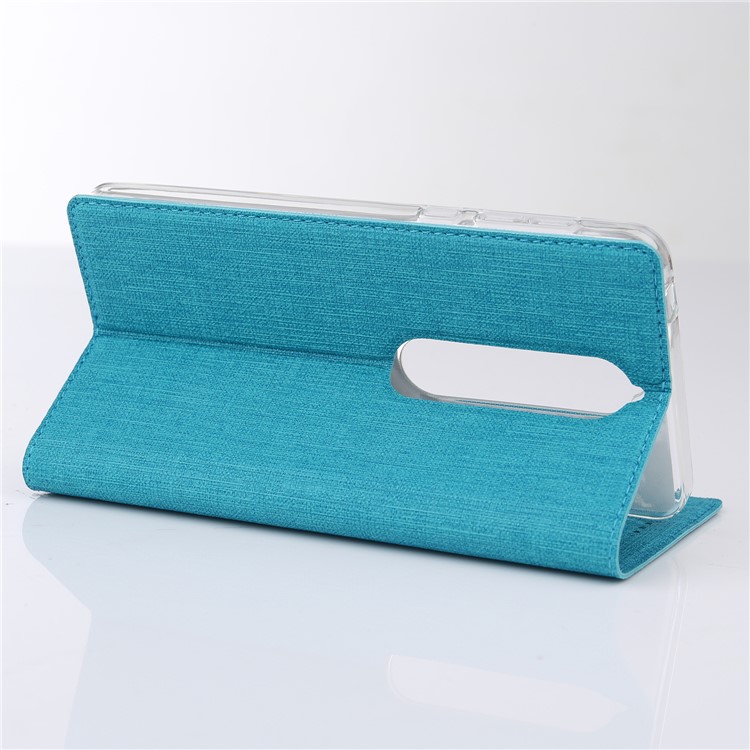 VILI DMX Cross Texture Auto-absorbed Stand Leather Phone Case for Nokia 5.1 - Blue-4