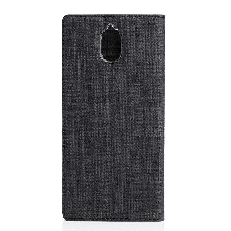 VILI DMX Cross Texture Auto-absorbed Card Holder Leather Flip Case for Nokia 3.1 - Black-3