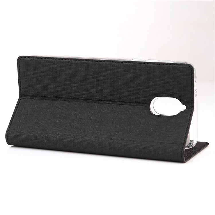 VILI DMX Cross Texture Auto-absorbed Card Holder Leather Flip Case for Nokia 3.1 - Black-4