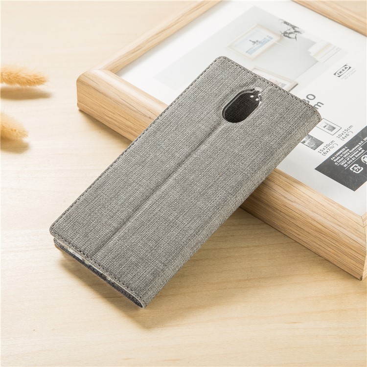 VILI DMX Cross Texture Porte-carte Auto-absorbé En Cuir Pour Téléphone Nokia Pour Nokia 3.1 - Gris-3