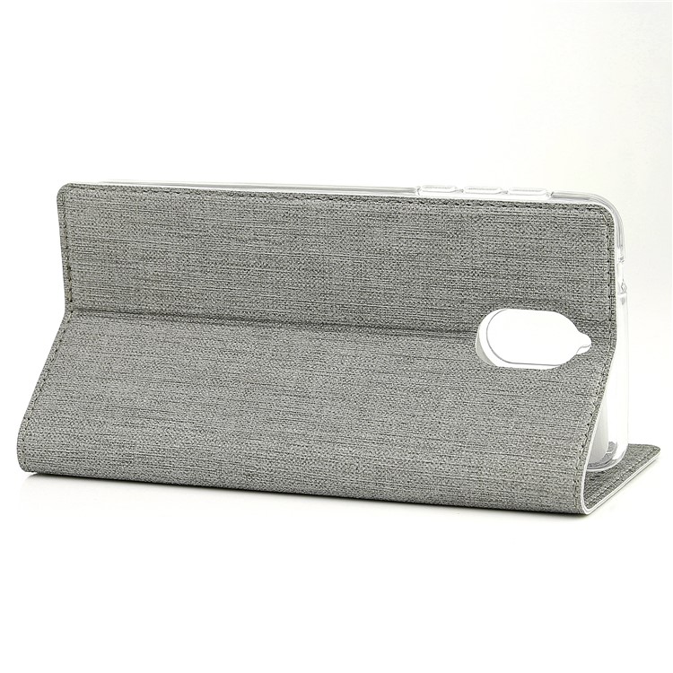 VILI DMX Cross Texture Porte-carte Auto-absorbé En Cuir Pour Téléphone Nokia Pour Nokia 3.1 - Gris-7