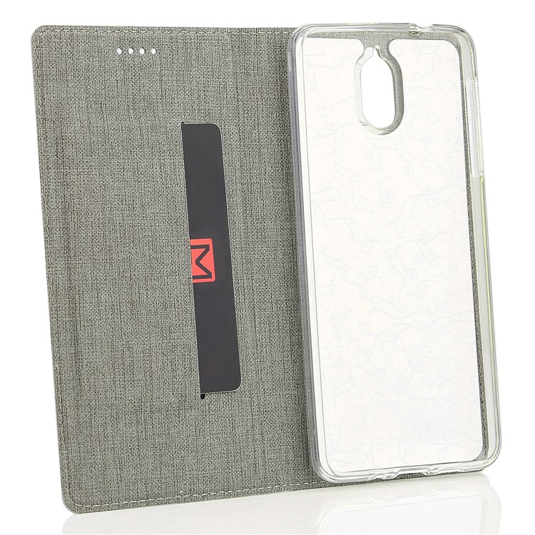 VILI DMX Cross Texture Porte-carte Auto-absorbé En Cuir Pour Téléphone Nokia Pour Nokia 3.1 - Gris-8