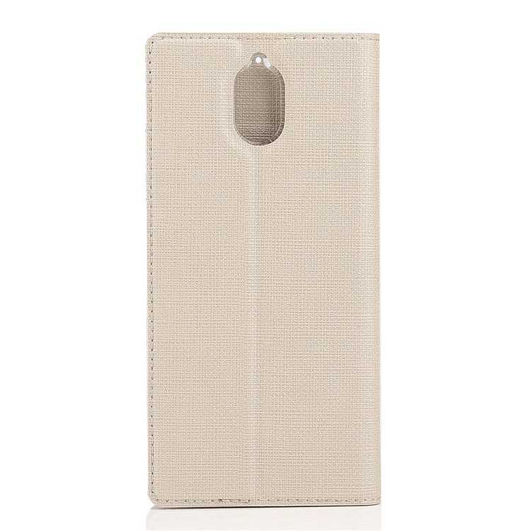 VILI DMX Cross Texture Auto-absorbed Card Holder Leather Mobile Shell for Nokia 3.1 - Gold-3