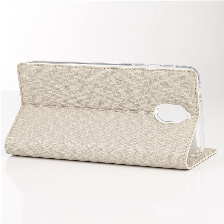 VILI DMX Cross Texture Auto-absorbed Card Holder Leather Mobile Shell for Nokia 3.1 - Gold-4