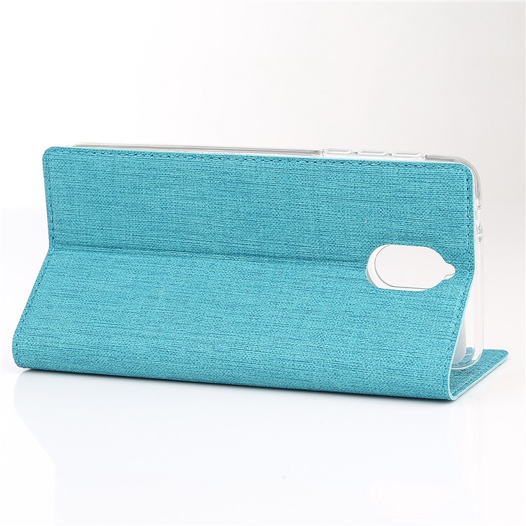VILI DMX Cross Texture Auto-absorbed Card Holder Leather Protective Case for Nokia 3.1 - Blue-4