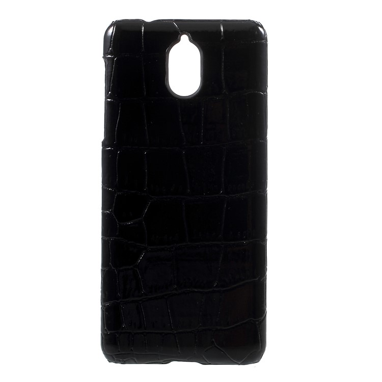PU Leather Coated PC Phone Case for Nokia 3.1 - Crocodile Texture-1