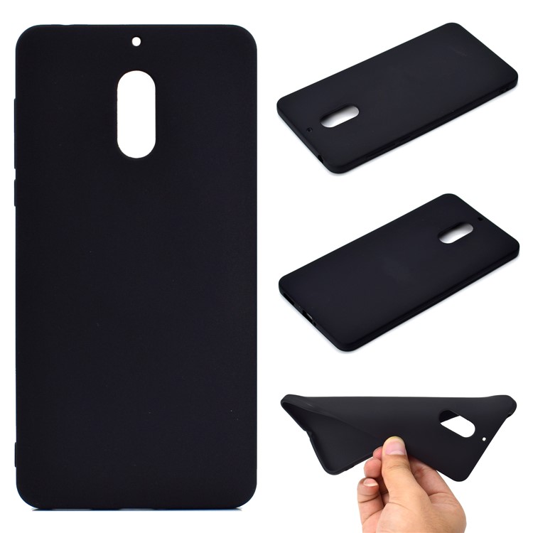 Soft Matte TPU Back Case for Nokia 6 (2017) - Black-1