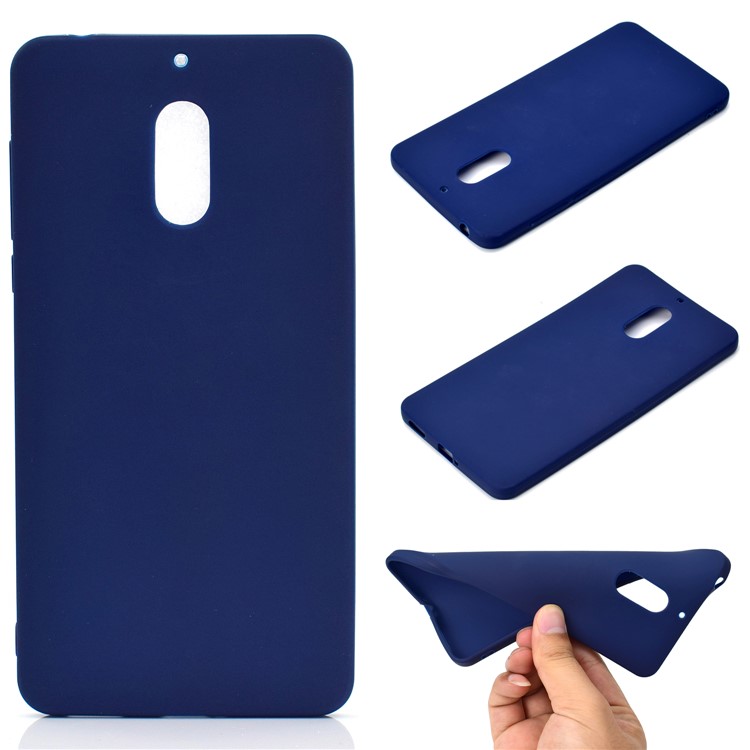Soft Matte TPU Mobile Phone Case for Nokia 6 (2017) - Blue-1