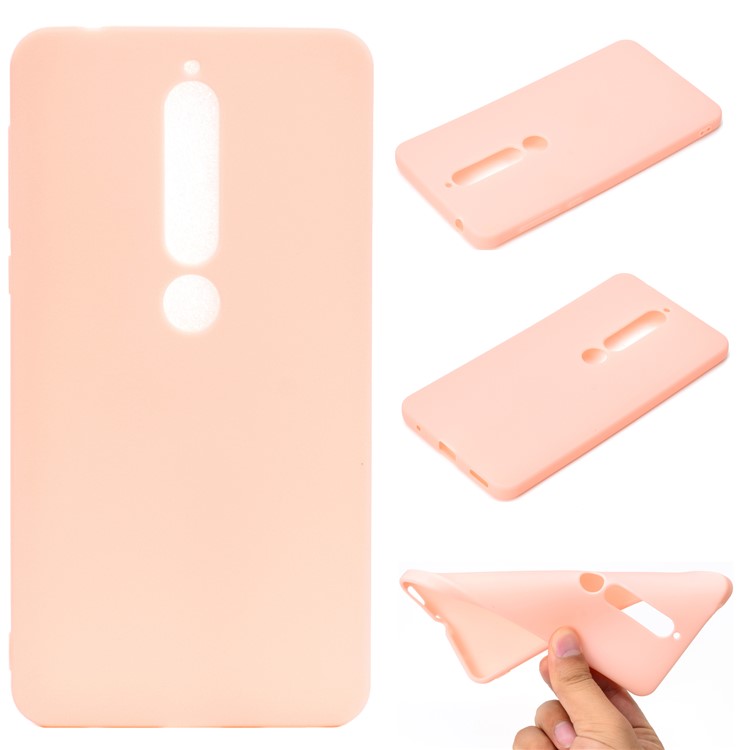 Soft Matte TPU Back Casing for Nokia 6.1 (5.5-inch) - Pink-1