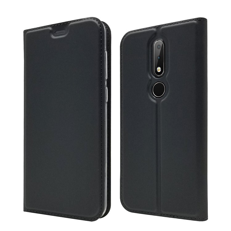 

Magnetic Attraction Card Holder PU Leather Stand Casing for Nokia 6.1 Plus / X6 (2018) - Black, Nokia 6.1 Plus