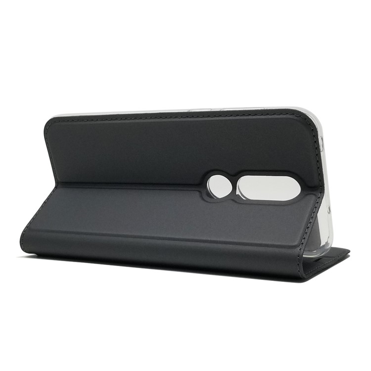 Magnetic Attraction Card Holder PU Leather Stand Casing for Nokia 6.1 Plus / X6 (2018) - Black-10