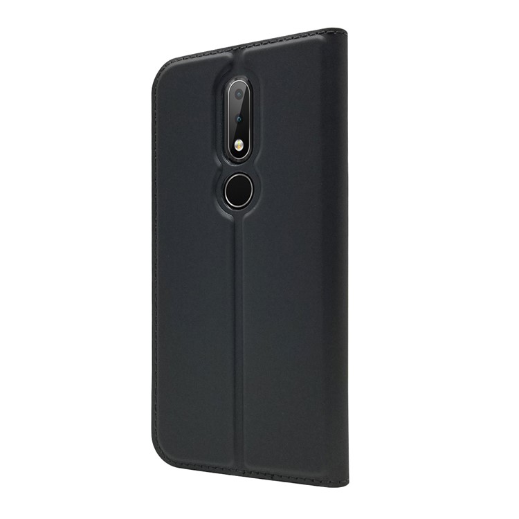 Magnetic Attraction Card Holder PU Leather Stand Casing for Nokia 6.1 Plus / X6 (2018) - Black-3