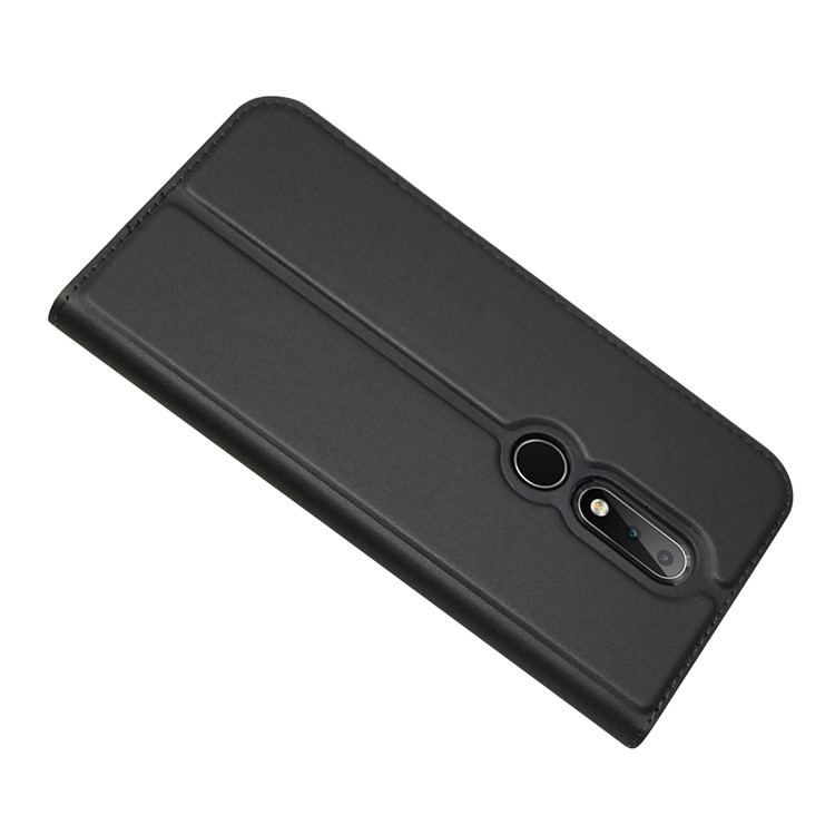 Magnetic Attraction Card Holder PU Leather Stand Casing for Nokia 6.1 Plus / X6 (2018) - Black-6