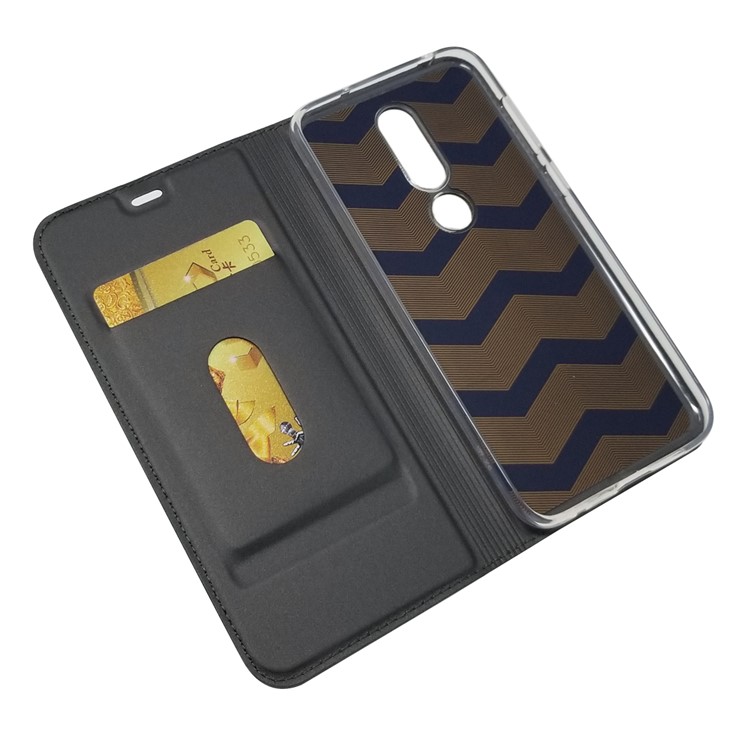 Magnetic Attraction Card Holder PU Leather Stand Casing for Nokia 6.1 Plus / X6 (2018) - Black-8