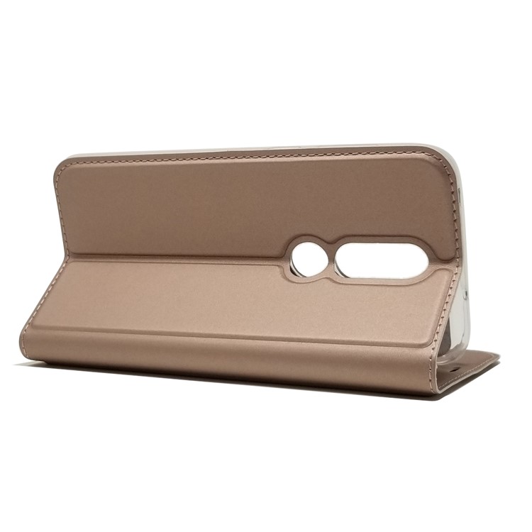 Magnetic Attraction Card Holder PU Leather Stand Case for Nokia 6.1 Plus / X6 (2018) - Rose Gold-8