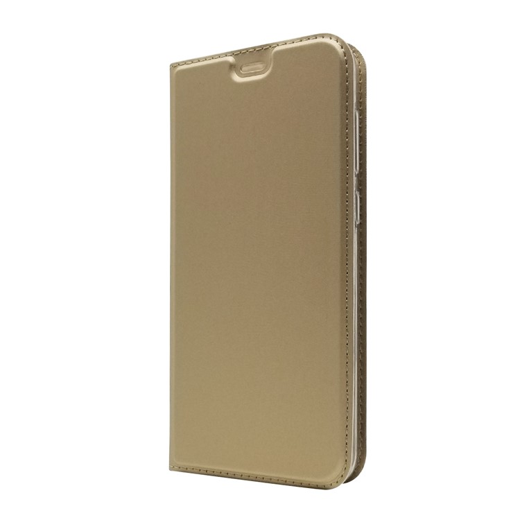 Magnetic Attraction Card Holder PU Leather Stand Casing Cover for Nokia 6.1 Plus / X6 (2018) - Gold-2