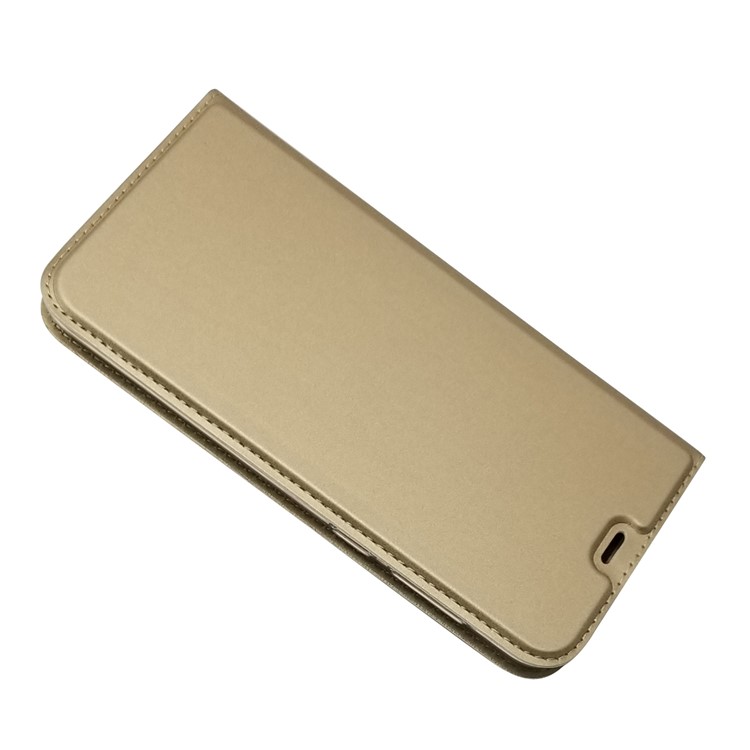 Magnetic Attraction Card Holder PU Leather Stand Casing Cover for Nokia 6.1 Plus / X6 (2018) - Gold-5