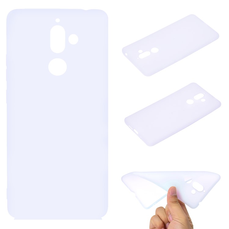 Soft Matte TPU Back Cover for Nokia 7 plus - White-1