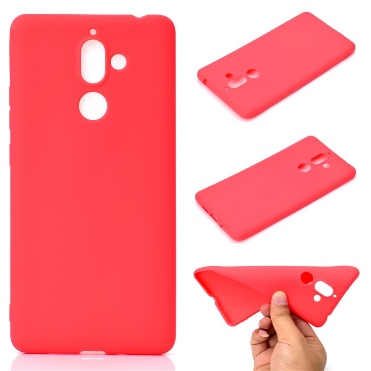 Coque Arrière Souple En TPU Mat Pour Nokia 7 Plus - Rouge-1