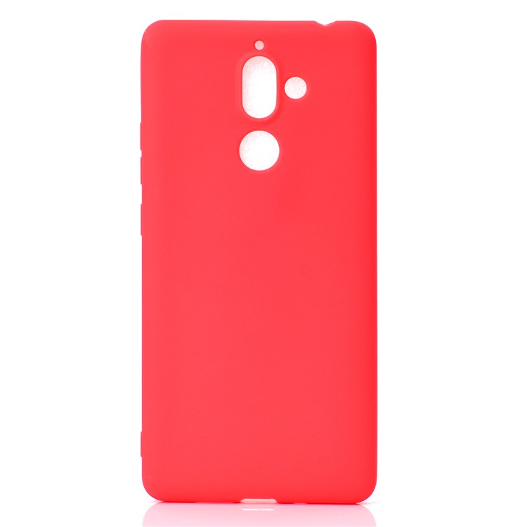 Coque Arrière Souple En TPU Mat Pour Nokia 7 Plus - Rouge-2