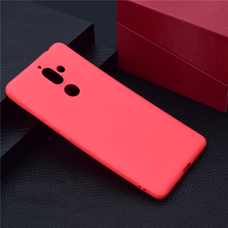 Coque Arrière Souple En TPU Mat Pour Nokia 7 Plus - Rouge-7