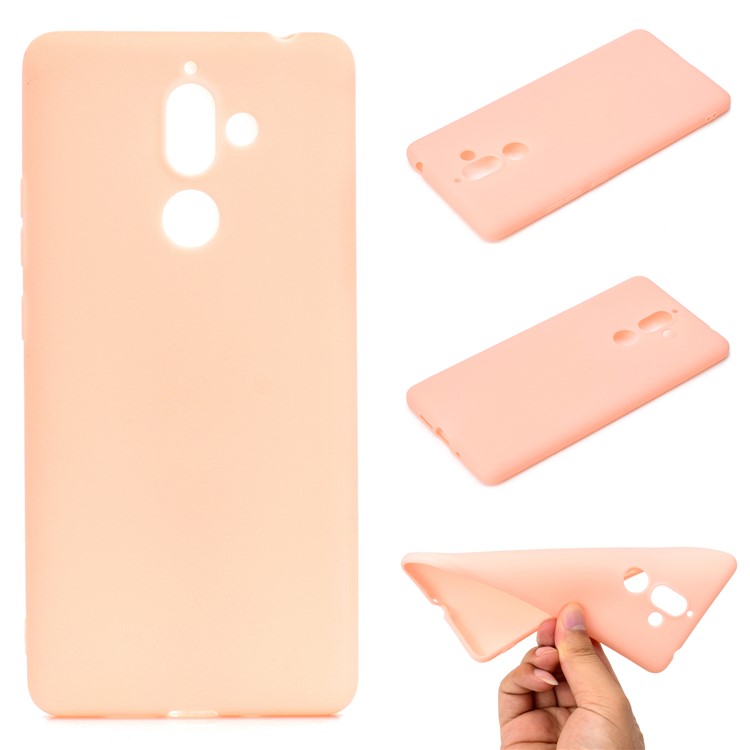 Soft Matte TPU Back Casing for Nokia 7 plus - Pink-1