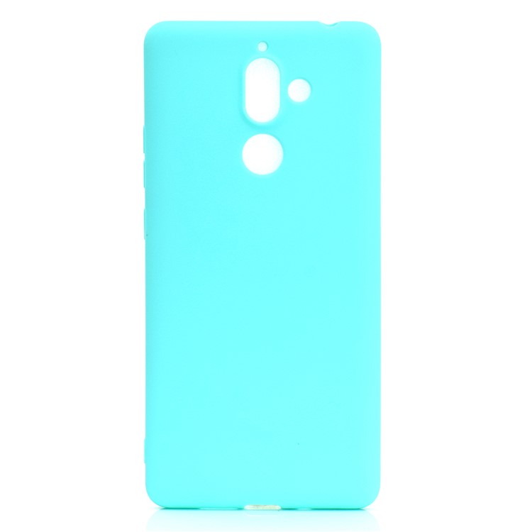 Soft Matte TPU Mobile Phone Case for Nokia 7 plus - Cyan-2