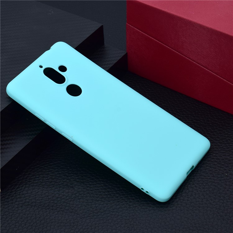 Soft Matte TPU Mobile Phone Case for Nokia 7 plus - Cyan-7