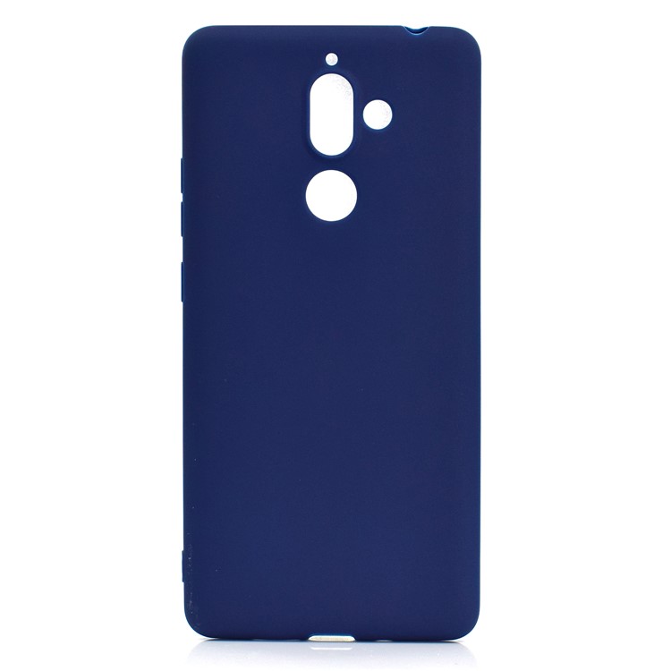 Soft Matte TPU Cell Phone Case for Nokia 7 plus - Dark Blue-2