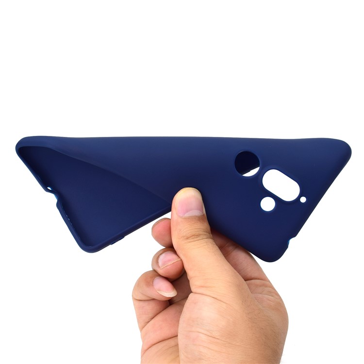 Soft Matte TPU Cell Phone Case for Nokia 7 plus - Dark Blue-6